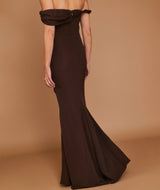 Twist Strap Corset Maxi Dress - Chocolate