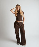 Soft Short Sleeve Fitted Tee T-Shirts & Tops - Espresso Brown