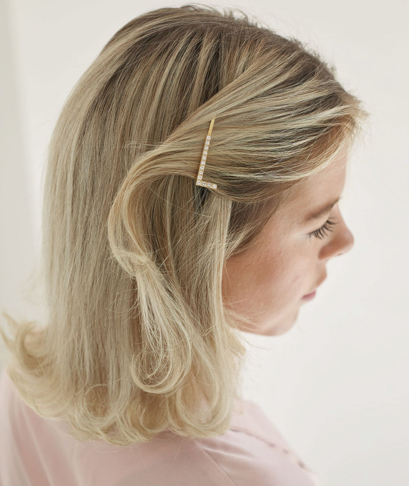 Personalised Bridesmaid Hair Slide - Gold