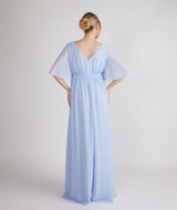 Plunge Maternity Chiffon Bridesmaid Dress - Cornflower Blue
