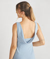 Cowl Back Crepe Bridesmaid Dress - Pale Blue