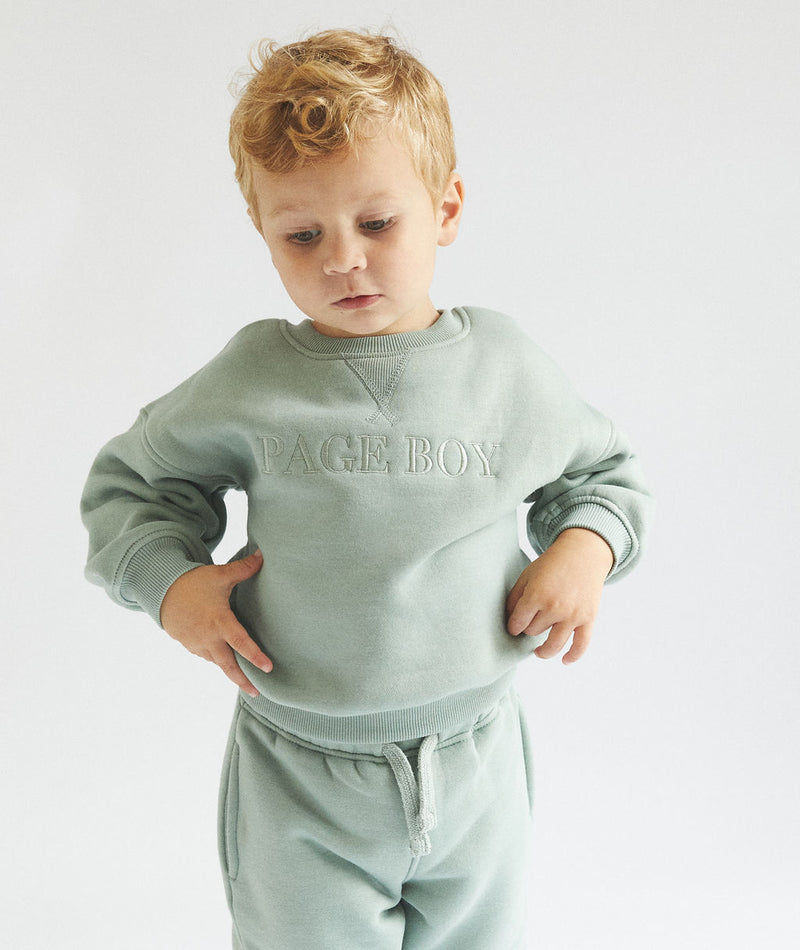 Page Boy Sweatshirt and Sweatpant Set - Infant - Sage