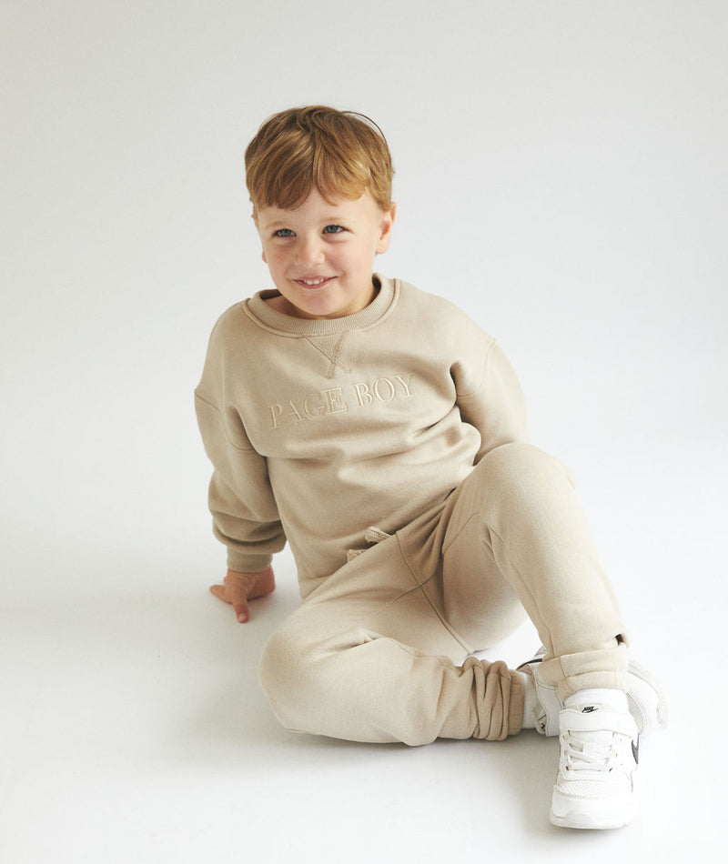 Page Boy Sweatshirt and Sweatpant Set - Junior - Stone