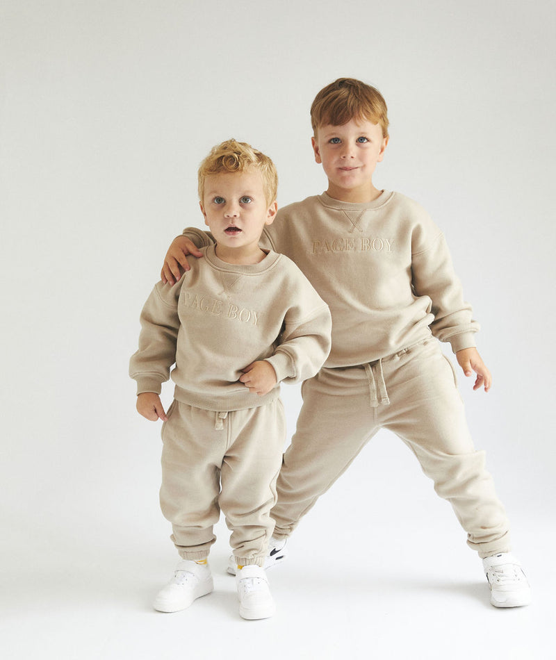 Page Boy Sweatshirt and Sweatpant Set - Infant - Stone