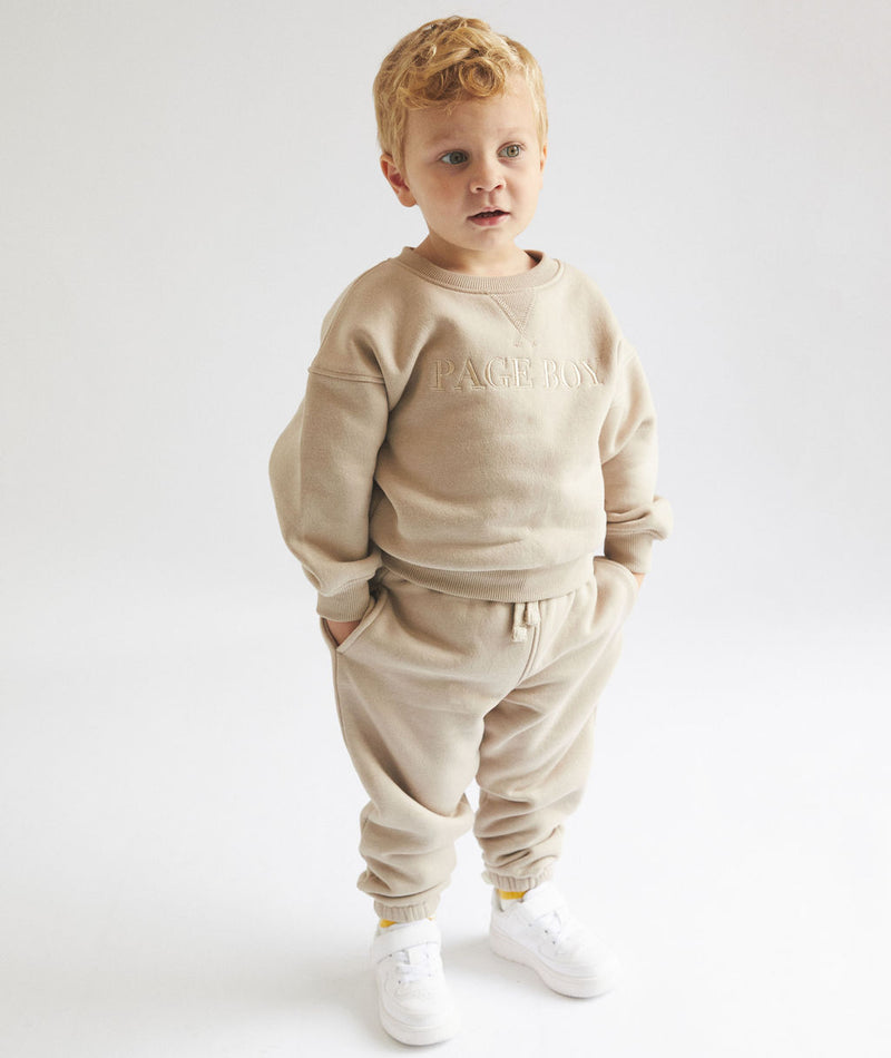 Page Boy Sweatshirt and Sweatpant Set - Infant - Stone