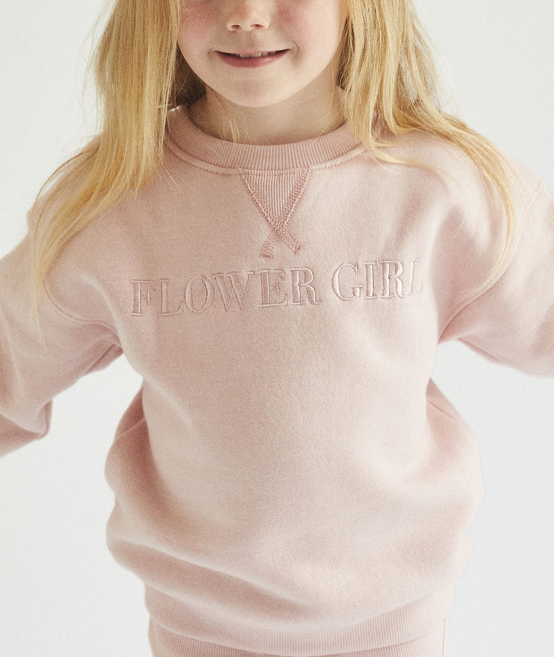 Flower Girl Sweatshirt and Leggings Set - Junior - Dusky Pink