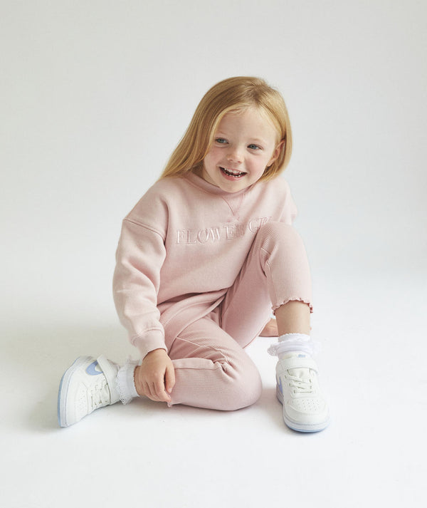 Flower Girl Sweatshirt and Leggings Set - Junior - Dusky Pink