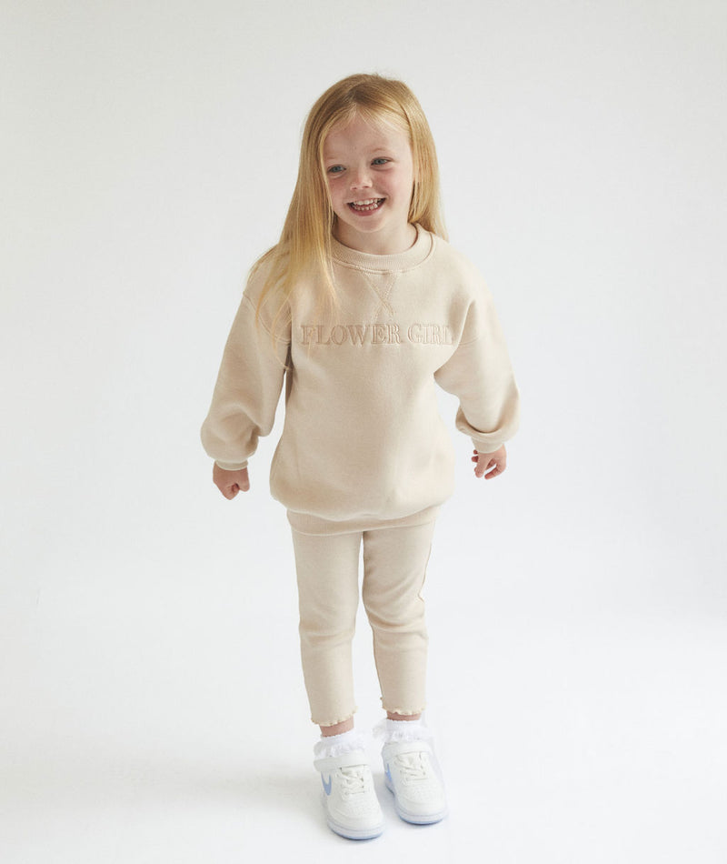 Flower Girl Sweatshirt and Leggings Set - Junior - Champagne