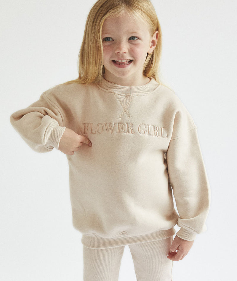 Flower Girl Sweatshirt and Leggings Set Junior Champagne