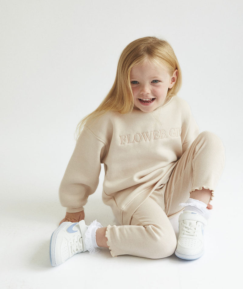 Flower Girl Sweatshirt and Leggings Set - Junior - Champagne