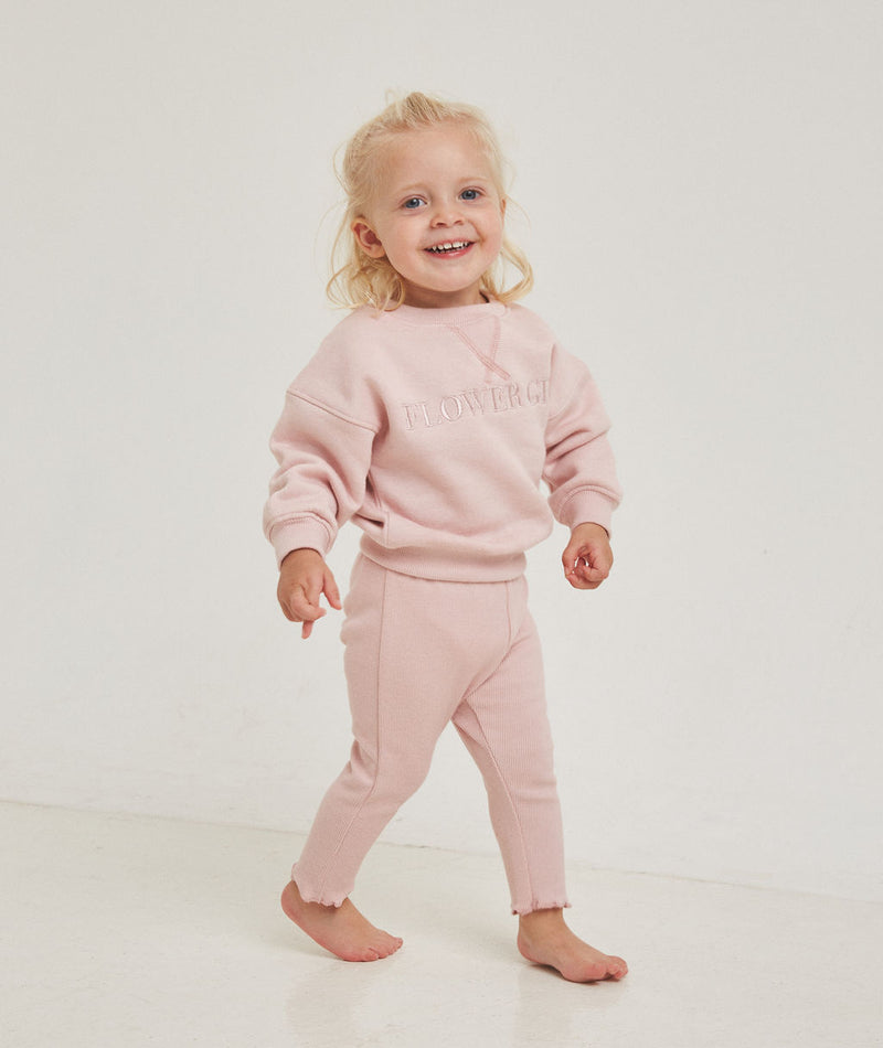 Flower Girl Sweatshirt and Leggings Set - Infant - Dusky Pink
