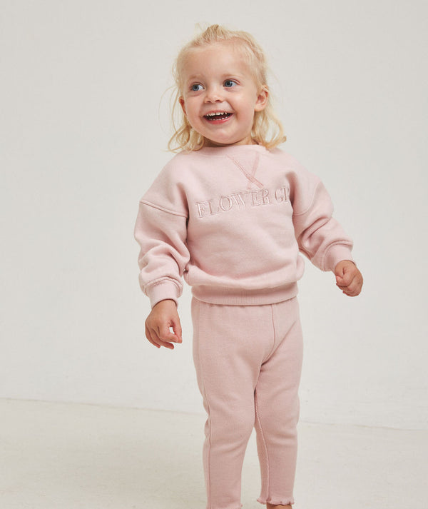 Flower Girl Sweatshirt and Leggings Set - Infant - Dusky Pink