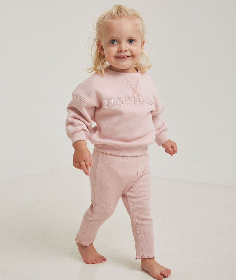 Flower Girl Sweatshirt and Leggings Set - Infant - Dusky Pink