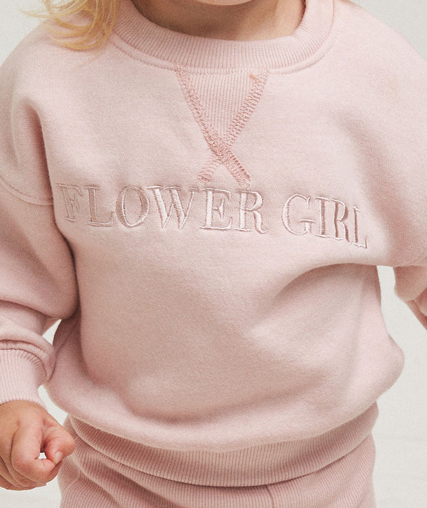 Flower Girl Sweatshirt and Leggings Set - Infant - Dusky Pink