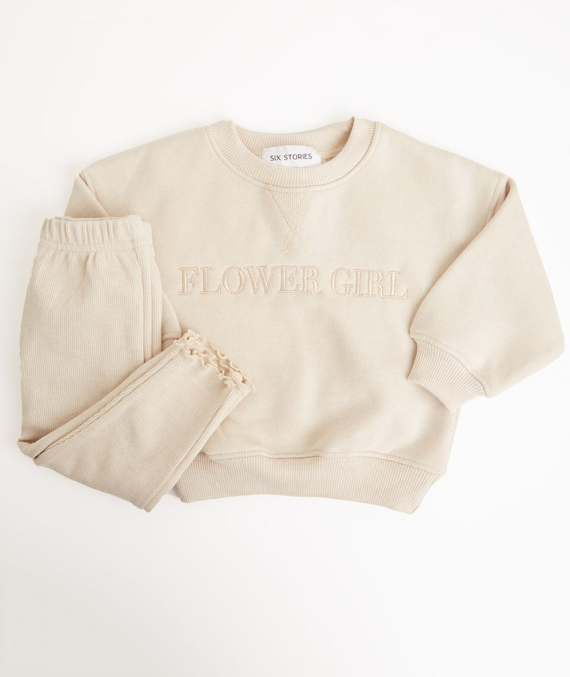 Flower Girl Sweatshirt and Leggings Set - Infant - Champagne