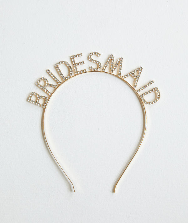 Bridesmaid Rhinestone Headband - Gold
