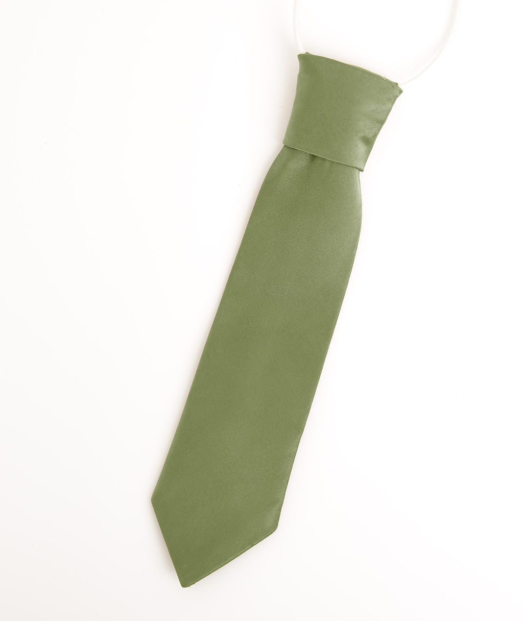 Boys Clip-On Satin Tie (Age 10+) - 17 Inch Formal Tie, Various Colors (Black)