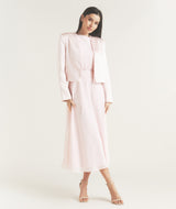 Tailored Trim Detail Satin Jacket - Pale Pink