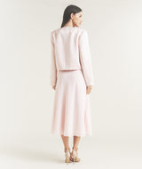 Tailored Trim Detail Satin Jacket - Pale Pink