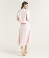 Tailored Trim Detail Satin Jacket - Pale Pink