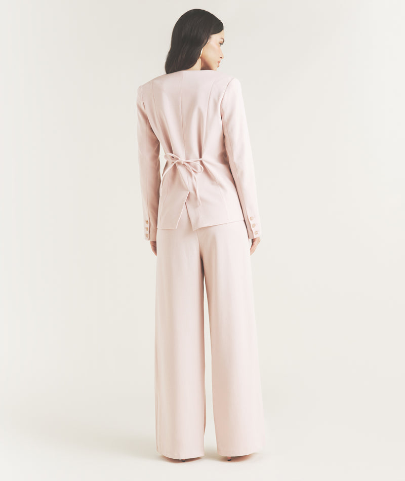 Tailored Wide Leg Trouser - Pink