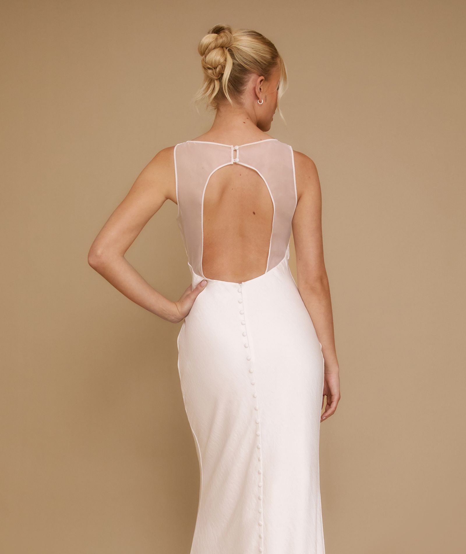 Organza Open Back Maxi Dress - Ivory – Six Stories