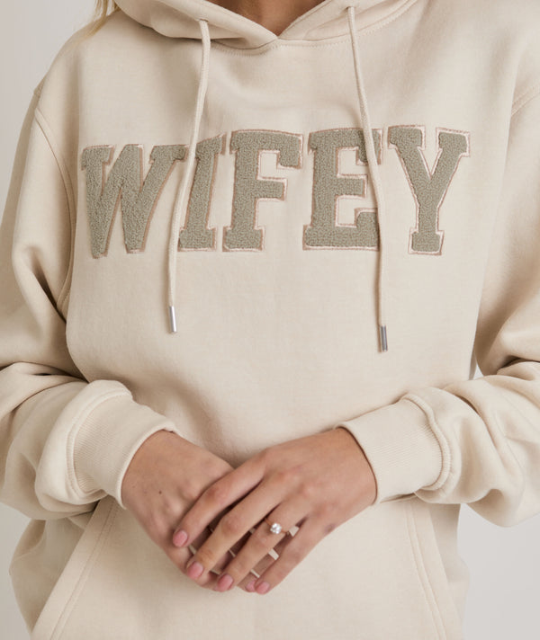 Wifey Teddy Hoodie - Champagne