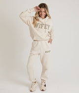 Wifey Teddy Sweatpants - Champagne