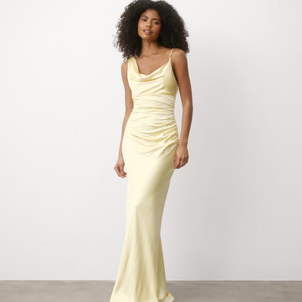 yellow silk dress uk Magdalena Maxi Dress