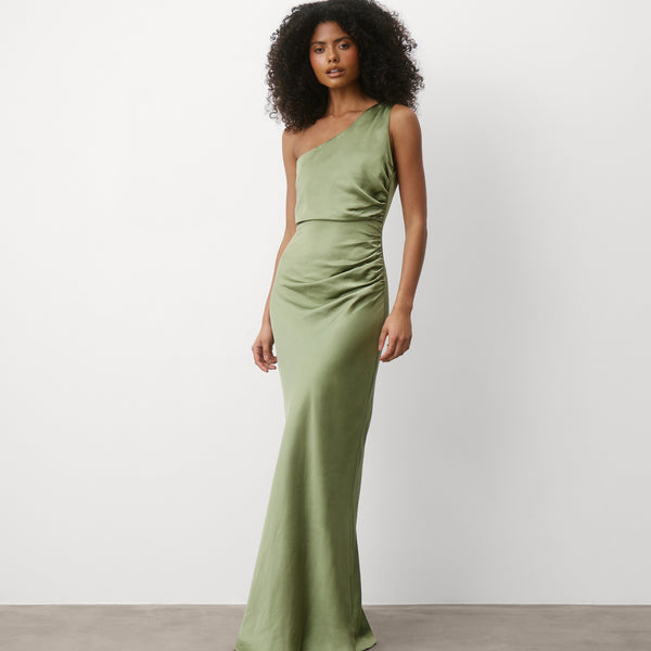 open lace back dress Pleated Gown – BCBGMAXAZRIA main image 1