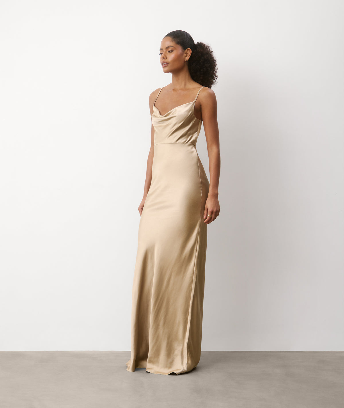 Cami Cowl Satin Bridesmaid Dress - Champagne