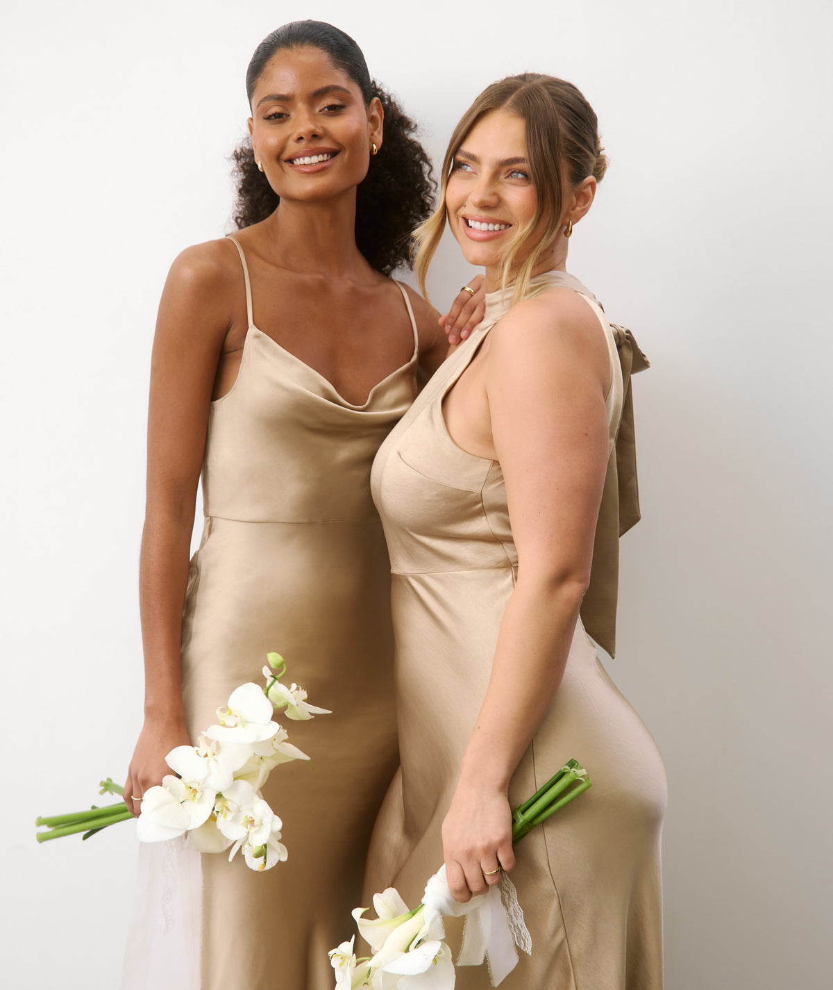 Cami Cowl Satin Bridesmaid Dress - Champagne