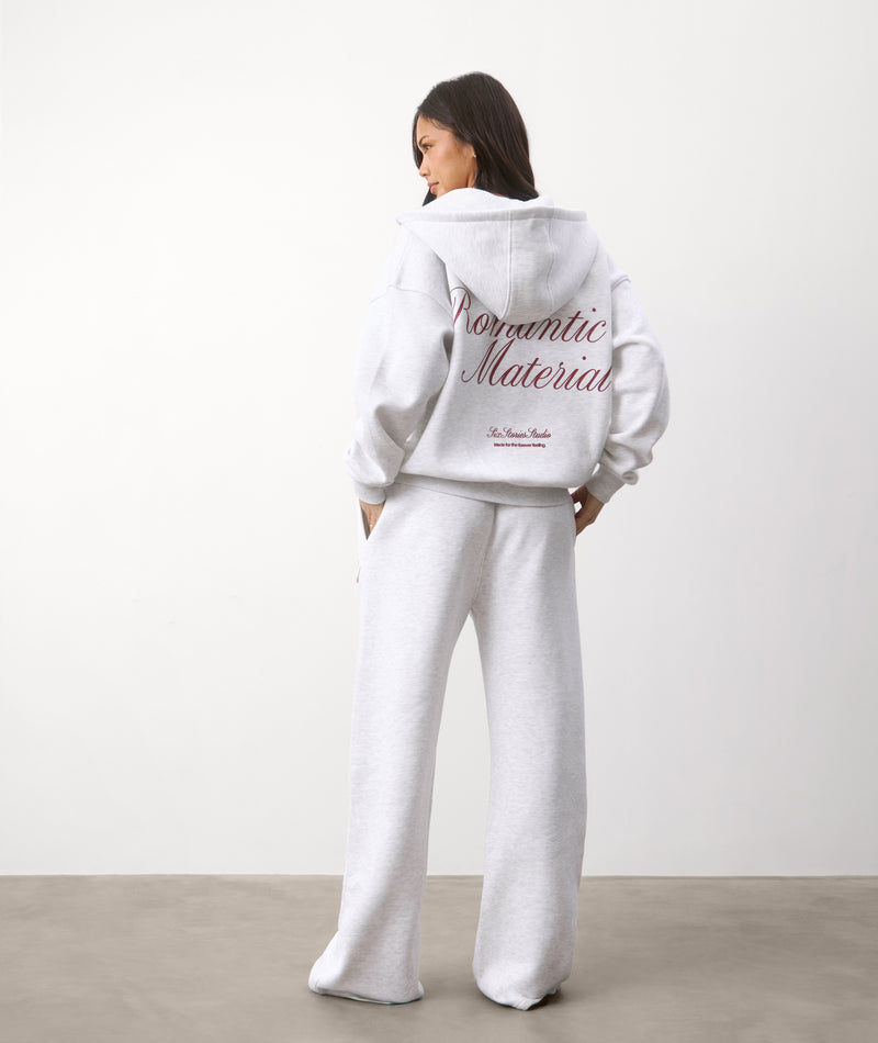 Romantic Material Wide Leg Jogger - Grey Marl