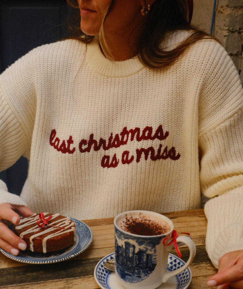 Embroidered Last Christmas As A Miss Knit Jumper