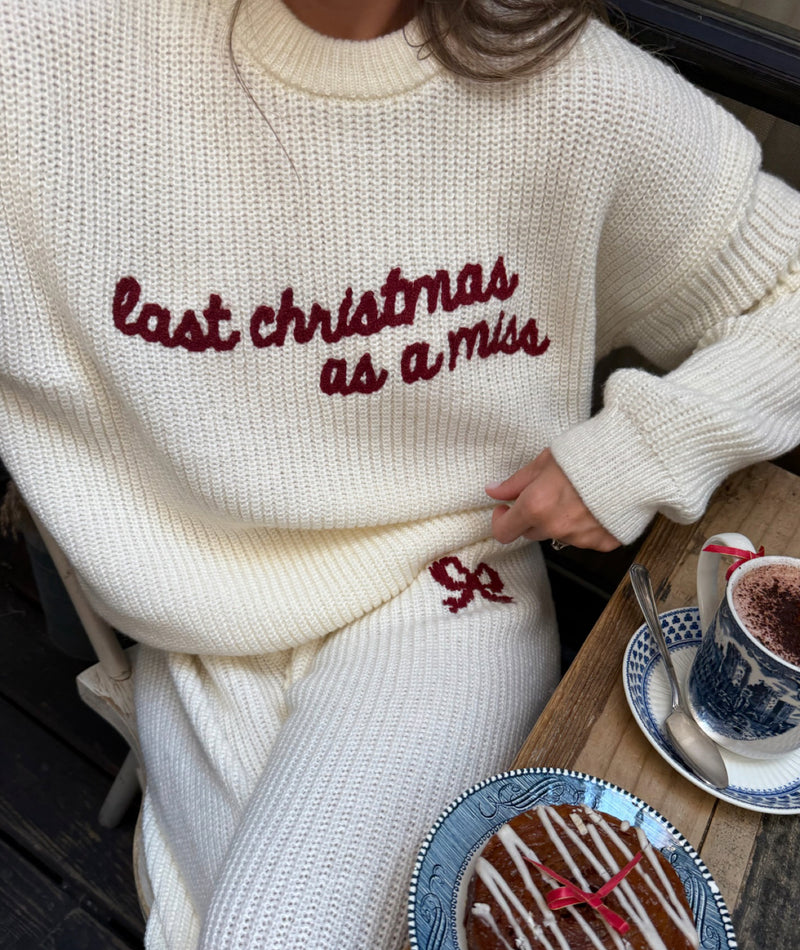 Embroidered Last Christmas As A Miss Knit Jumper