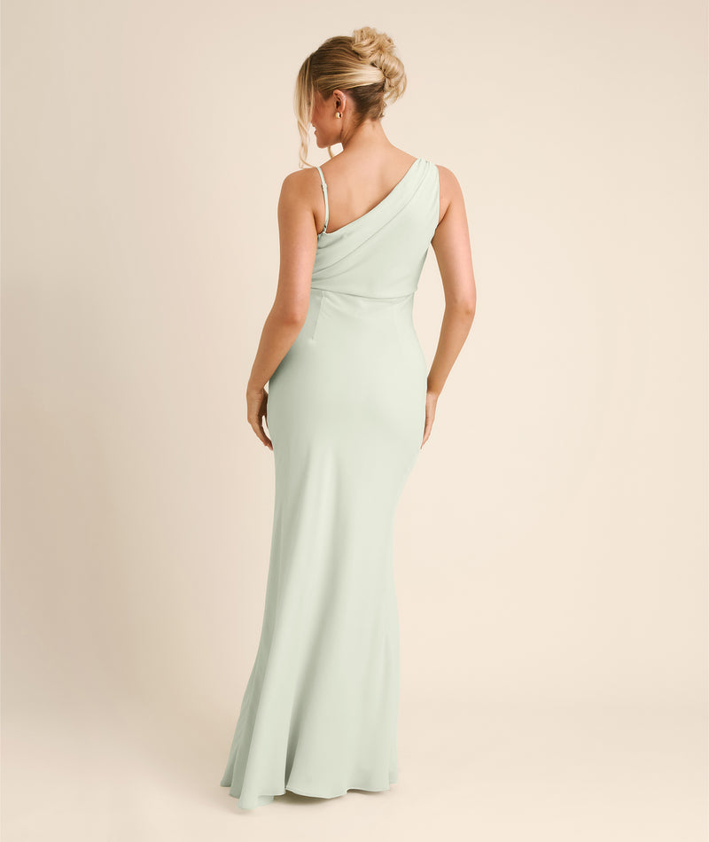 Cowl Front Asymmetrical Chiffon Bridesmaid Dress - Mint Green Six Stories Cowl Front Asymmetrical Chiffon Bridesmaid Dress - Mint Green Six Stories
