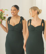 Bow Tie Chiffon Bridesmaid Dress - Emerald