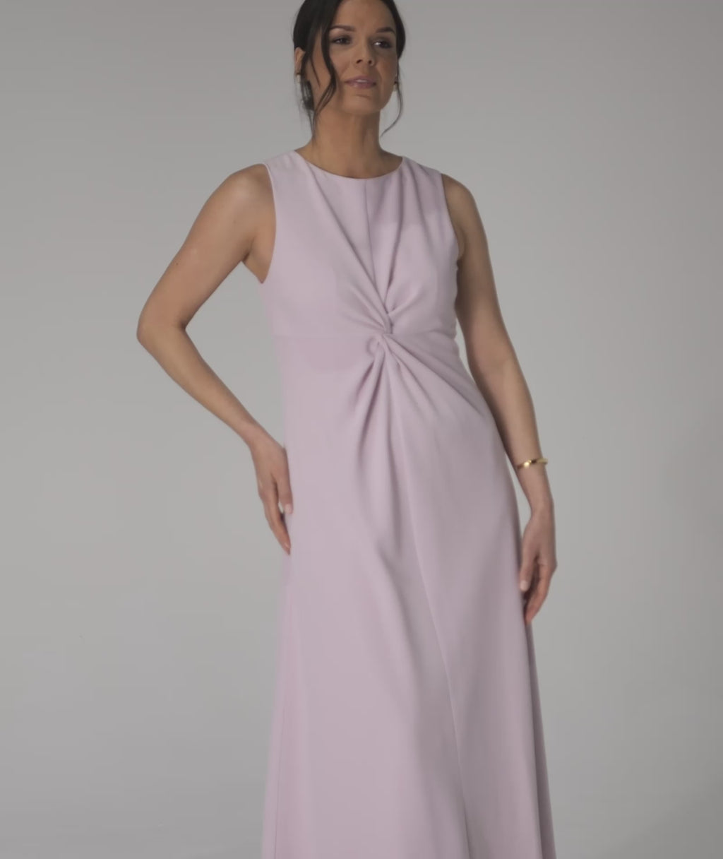 Knot Detail Sleeveless Midi Dress - Pale Lilac