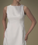 Seam Detail Satin Shift Dress - White