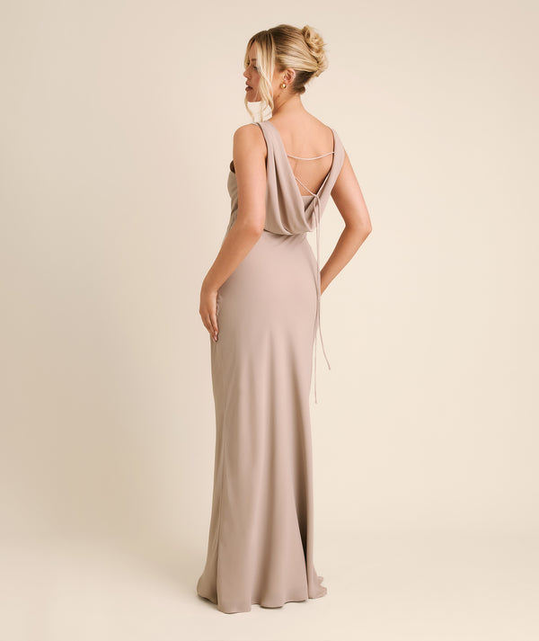 Soft Chiffon Bridesmaid Dresses: Taupe Six Stories Soft Chiffon Bridesmaid Dresses: Taupe Six Stories