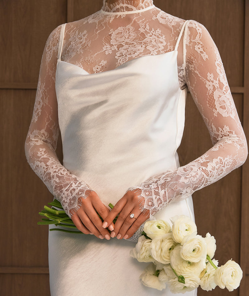 long sleeve mini bridal dress Lace Cowl Satin - White Pink Colors Cocktail Dresses Perfect for COLOR:Black Calf