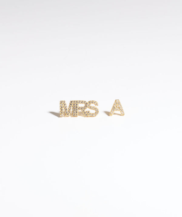 Personalised Mrs Earrings - Gold
