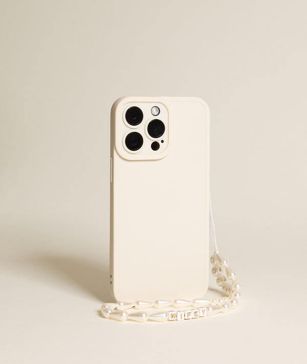 Wifey Pearl Phone Charm - Gold