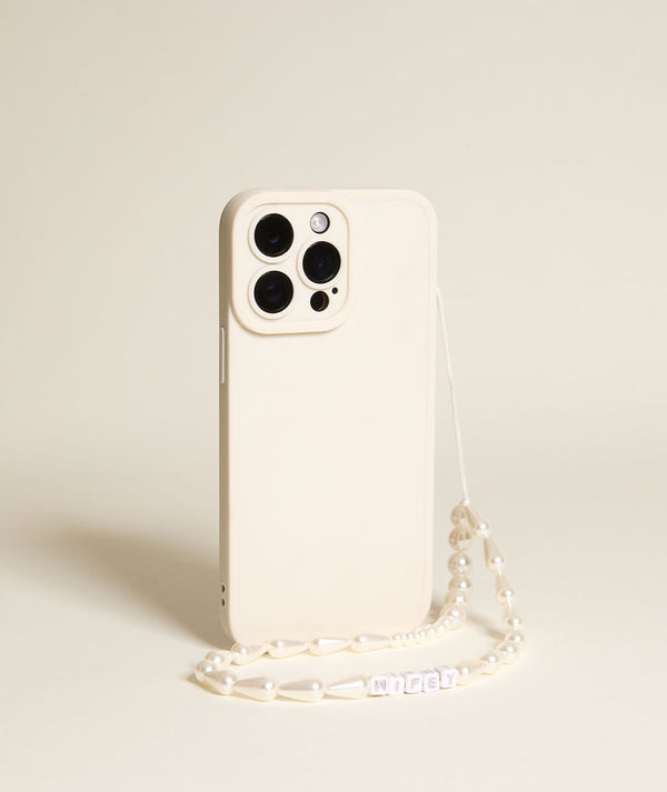 Wifey Pearl Phone Charm - Silver