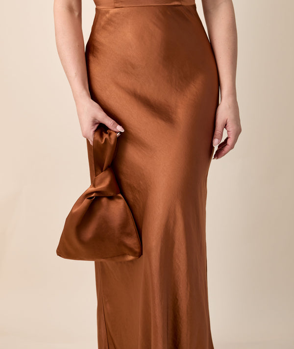 Satin Pouch Bag - Rust