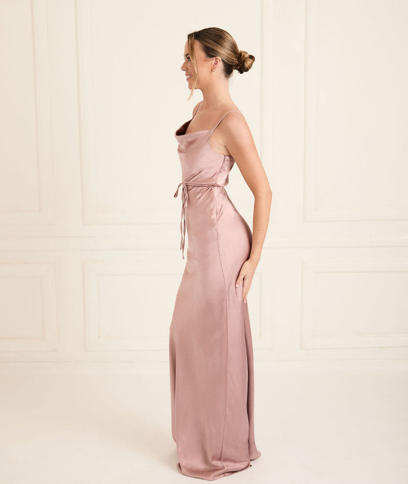Cami Cowl Front Bridesmaid Dress - Rose