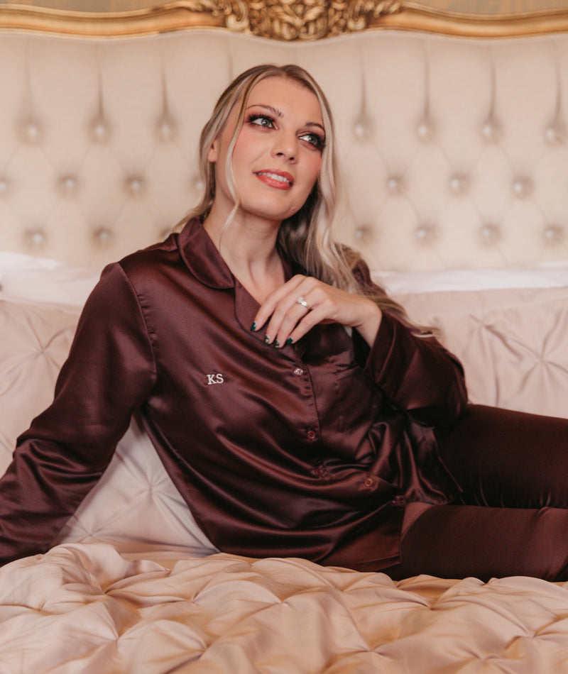 SATIN CHOCOLATE PJS