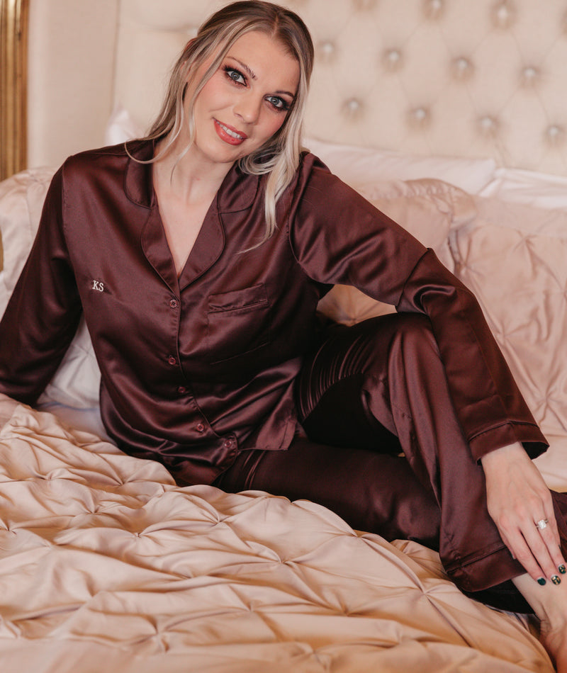 SATIN CHOCOLATE PJS