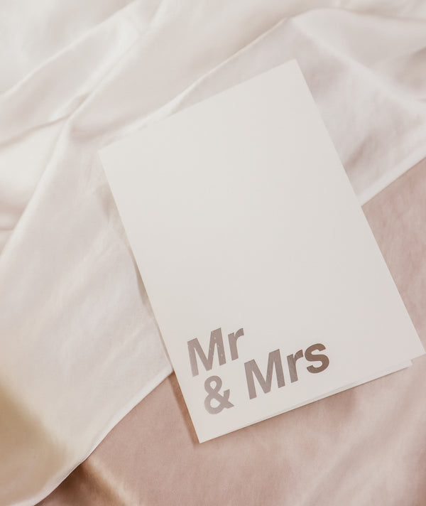 MR & MRS SILVER FOIL GREETINGS CARD