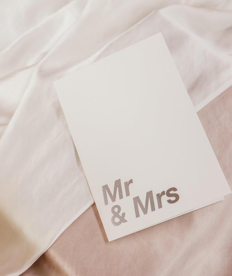 MR & MRS SILVER FOIL GREETINGS CARD